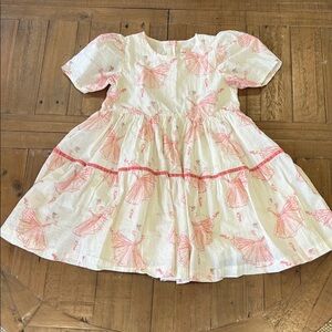 Pink Chicken ballerina dancer metallic stripe dress girls 8